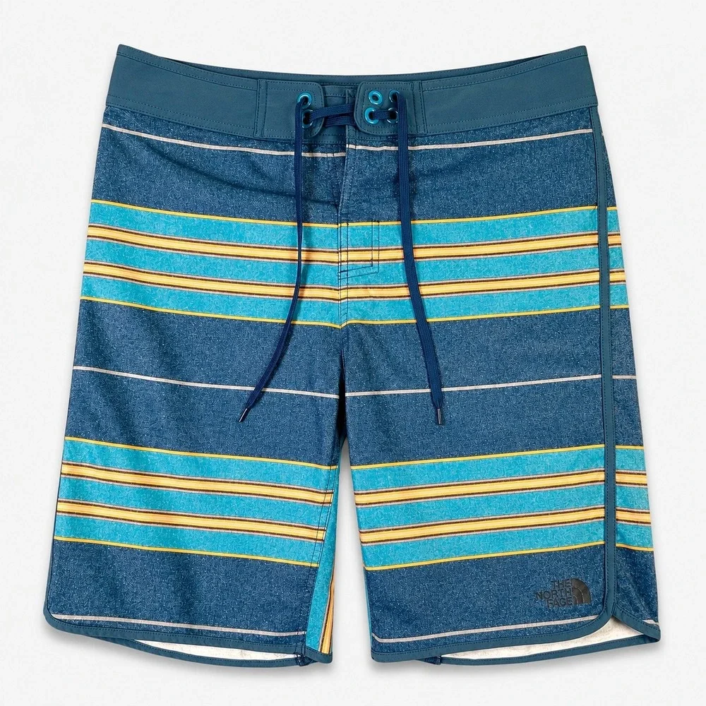 The North Face Whitecap Boardshorts Mens 32 Blue Stripe Surf Beach Swim Trunks